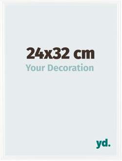 Fotolijst 24x32cm - Wit Hoogglans - Kunststof - Bordeaux - 24x32 cm