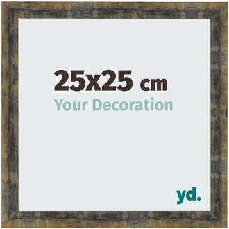 Fotolijst 25x25 cm - Blauw Goud Gemeleerd - MDF - Pisa