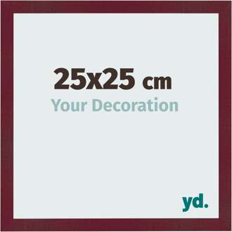 Fotolijst 25x25 cm - Wijnrood Geveegd - MDF - Bologna