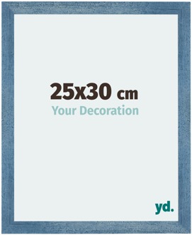 Fotolijst 25x30 cm - Helder Blauw Geveegd - MDF - Mura