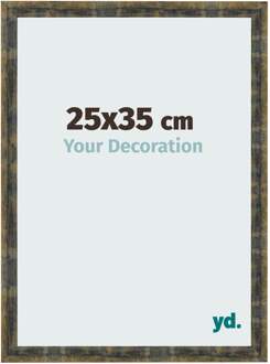 Fotolijst 25x35 cm - Blauw Goud Gemeleerd - MDF - Pisa