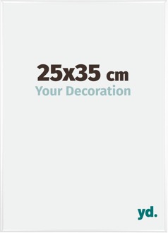 Fotolijst 25x35 cm - Wit Hoogglans - Aluminium - Kent