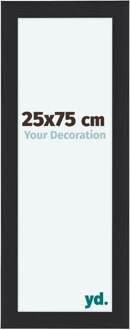Fotolijst 25x75 cm - Zwart - Houtnerf - MDF - Como Zwart Houtnerf