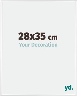 Fotolijst 28x35 cm - Wit Hoogglans - Aluminium - Kent