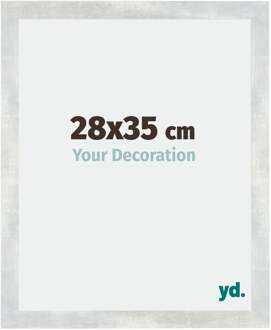 Fotolijst 28x35 cm - Zilver Glanzend Vintage - MDF - Mura