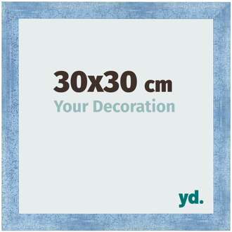 Fotolijst 30x30 cm - Helder Blauw Geveegd - MDF - Pisa