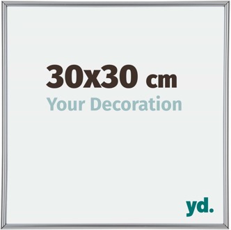 Fotolijst 30x30 cm - Zilver Hoogglans - Kunststof - Annecy
