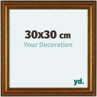 Fotolijst 30x30cm Goud Antiek Hout Oxford - 30x30 cm