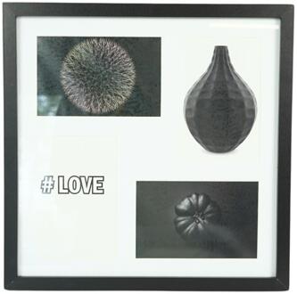 Fotolijst 30x30cm voor 4 foto's 10x15cm zwart