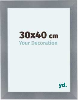 Fotolijst 30x40 cm - Aluminium - Geborsteld - MDF - Como Aluminium Geborsteld