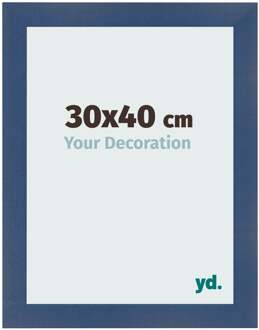 Fotolijst 30x40 cm - Donkerblauw Geveegd - MDF - Pisa