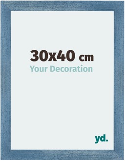 Fotolijst 30x40 cm - Helder Blauw Geveegd - MDF - Mura