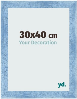 Fotolijst 30x40 cm - Helder Blauw Geveegd - MDF - Pisa