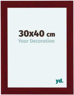 Fotolijst 30x40 cm - Wijnrood Geveegd - MDF - Como