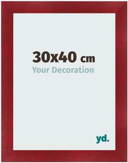 Fotolijst 30x40 cm - Wijnrood Geveegd - MDF - Pisa