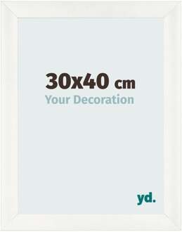 Fotolijst 30x40 cm - Wit Geveegd - MDF - Pisa