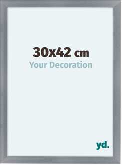Fotolijst 30x42 cm - Aluminium - Geborsteld - MDF - Como Aluminium Geborsteld