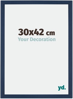 Fotolijst 30x42 cm - Donkerblauw Geveegd - MDF - Mura