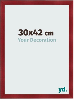 Fotolijst 30x42 cm - Wijnrood Geveegd - MDF - Pisa