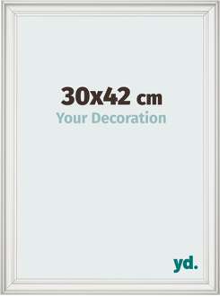 Fotolijst 30x42 cm - Wit Geveegd - MDF - Lazio