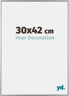 Fotolijst 30x42 cm - Zilver Hoogglans - Kunststof - Evry