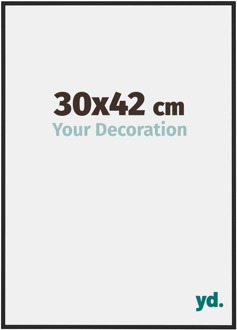 Fotolijst 30x42 cm - Zwart Hoogglans - Aluminium - Miami