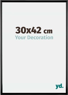 Fotolijst 30x42 cm - Zwart Hoogglans - Kunststof - Bordeaux