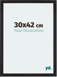 Fotolijst 30x42 cm - Zwart Houtnerf - MDF - Mura