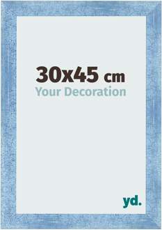 Fotolijst 30x45 cm - Helder Blauw Geveegd - MDF - Pisa