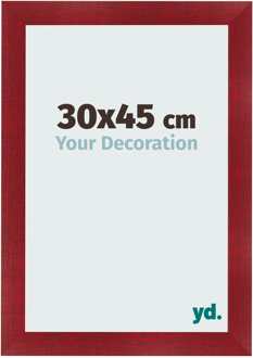 Fotolijst 30x45 cm - Wijnrood Geveegd - MDF - Pisa