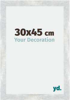 Fotolijst 30x45 cm - Zilver Glanzend Vintage - MDF - Mura