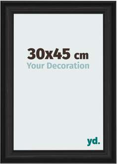 Fotolijst 30x45 cm - Zwart Houtnerf - MDF - Lazio