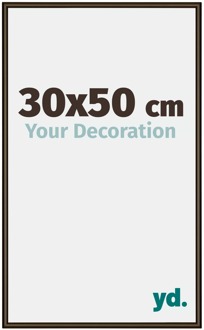 Fotolijst 30x50 cm - Walnoot Structuur - Aluminium - New York