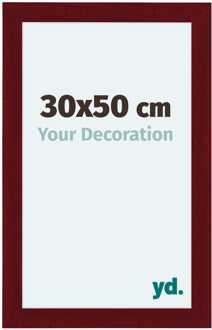 Fotolijst 30x50 cm - Wijnrood Geveegd - MDF - Como