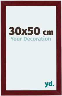 Fotolijst 30x50 cm - Wijnrood Geveegd - MDF - Mura