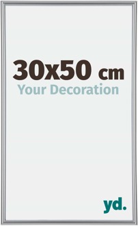 Fotolijst 30x50 cm - Zilver Hoogglans - Kunststof - Annecy