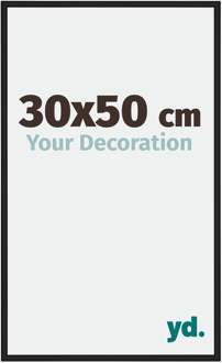 Fotolijst 30x50 cm - Zwart Hoogglans - Aluminium - Miami