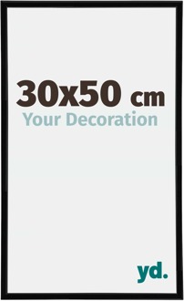 Fotolijst 30x50 cm - Zwart Hoogglans - Kunststof - Annecy