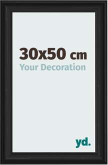 Fotolijst 30x50 cm - Zwart Houtnerf - MDF - Lazio