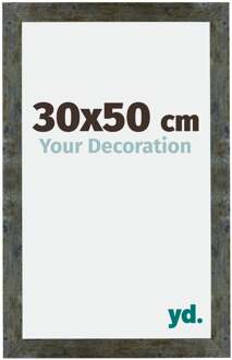Fotolijst 30x50cm Blauw Goud Gemeleerd MDF Mura - 30x50 cm