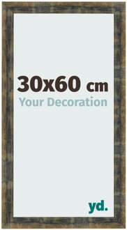 Fotolijst 30x60 cm - Blauw Goud Gemeleerd - MDF - Pisa