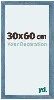 Fotolijst 30x60 cm - Helder Blauw Geveegd - MDF - Mura