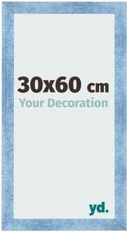 Fotolijst 30x60 cm - Helder Blauw Geveegd - MDF - Pisa