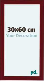 Fotolijst 30x60 cm - Wijnrood Geveegd - MDF - Como