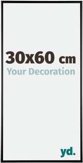 Fotolijst 30x60 cm - Zwart Hoogglans - Aluminium - Kent