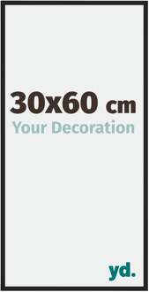 Fotolijst 30x60 cm - Zwart Hoogglans - Aluminium - Miami