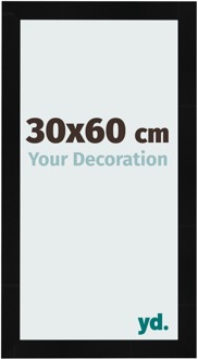 Fotolijst 30x60 cm - Zwart Hoogglans - MDF - Pisa