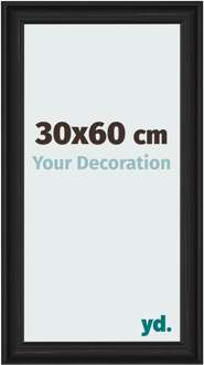 Fotolijst 30x60 cm - Zwart Houtnerf - MDF - Lazio