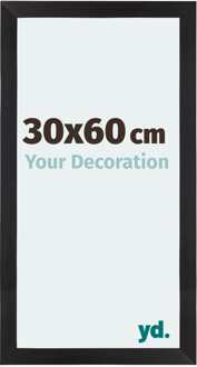 Fotolijst 30x60 cm - Zwart Houtnerf - MDF - Mura