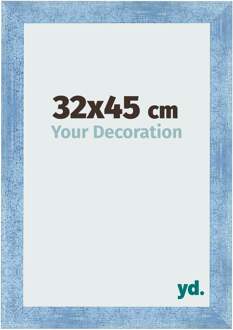 Fotolijst 32x45 cm - Helder Blauw Geveegd - MDF - Pisa
